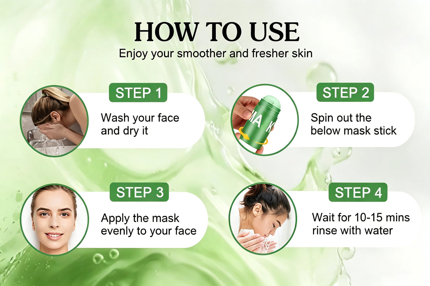 Markedhe Green Tea Deep Cleanse Mask Stick – Pore Refining & Oil Control Clay Mask