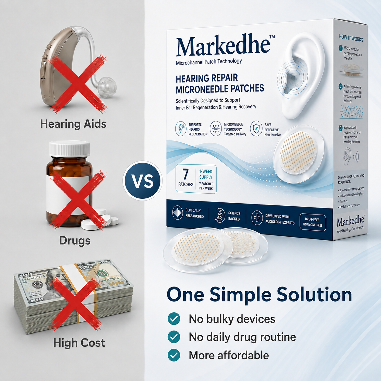 HEARING SUPPORT MICRONEEDLE PATCHES