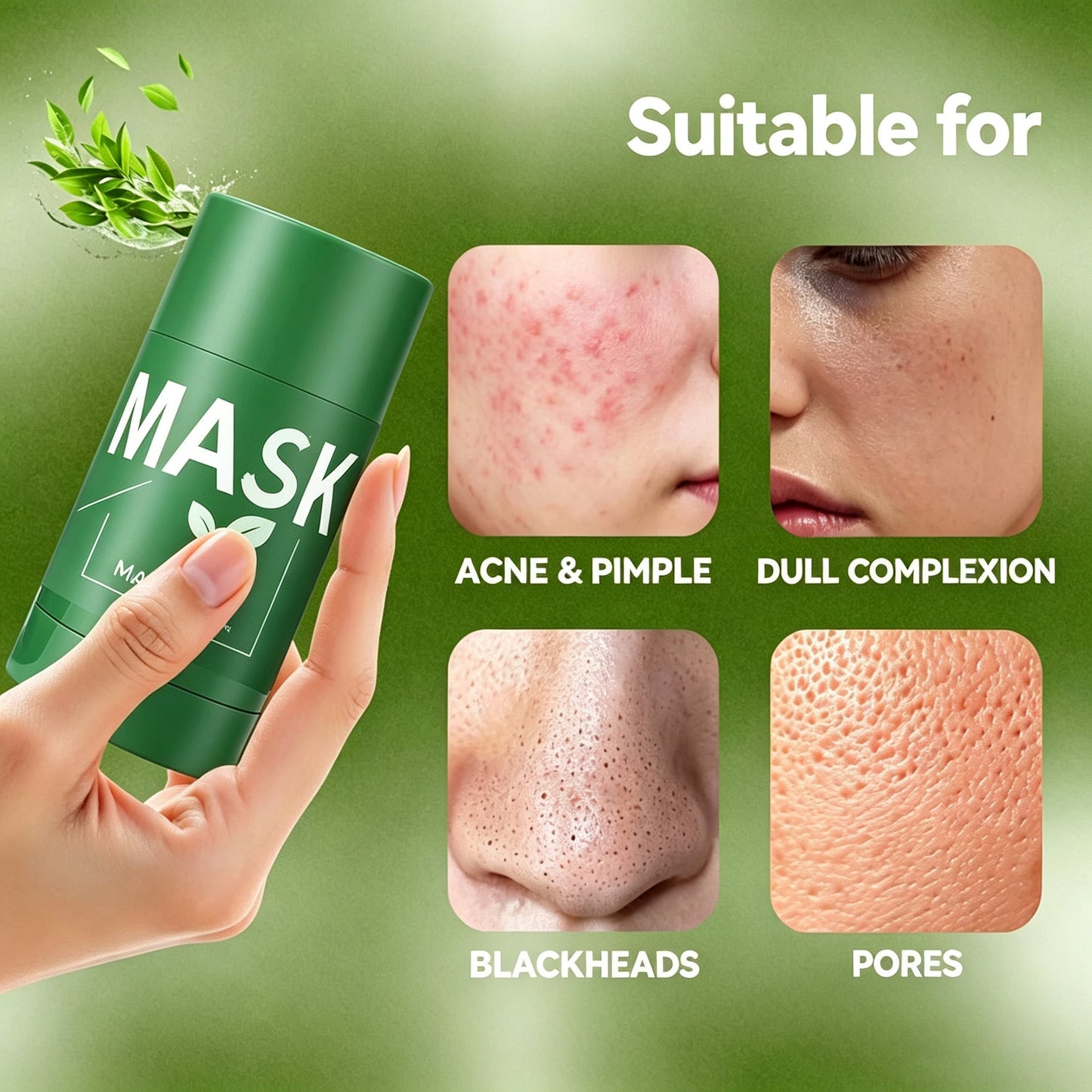 Markedhe Green Tea Deep Cleanse Mask Stick – Pore Refining & Oil Control Clay Mask