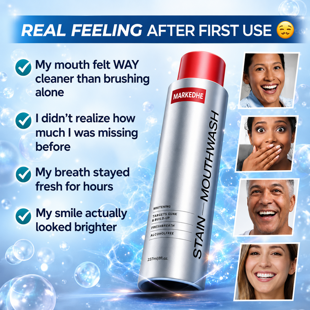 ✨ MARKEDHE  Mouthwash｜Not Just Fresher Breath — A Truly Deep Clean Feeling 🦷💜