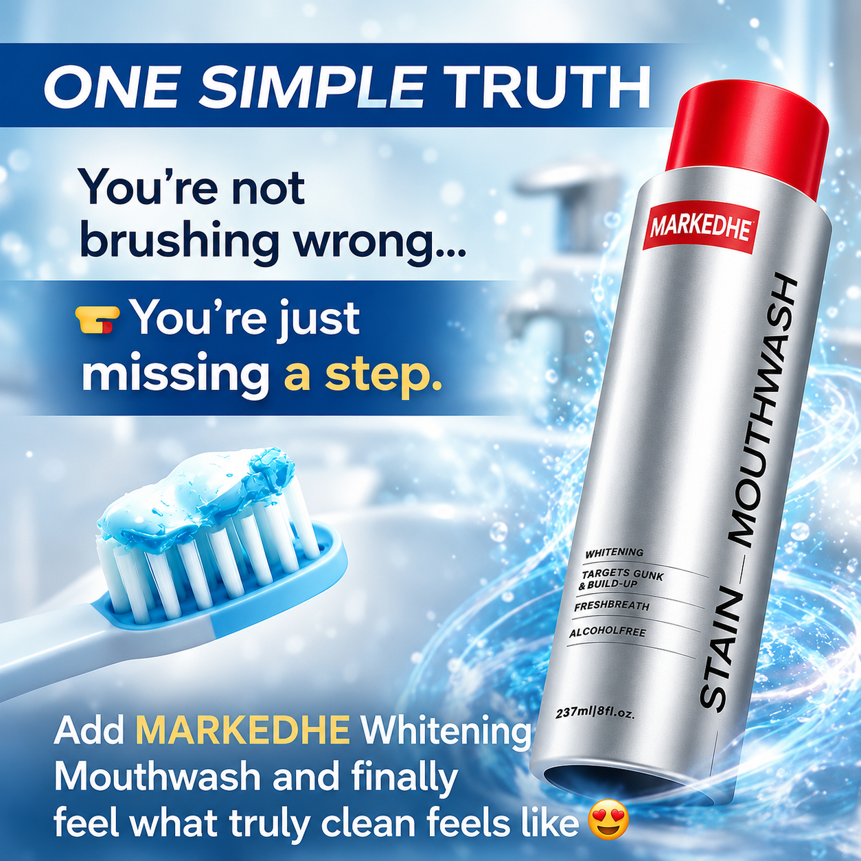 ✨ MARKEDHE  Mouthwash｜Not Just Fresher Breath — A Truly Deep Clean Feeling 🦷💜