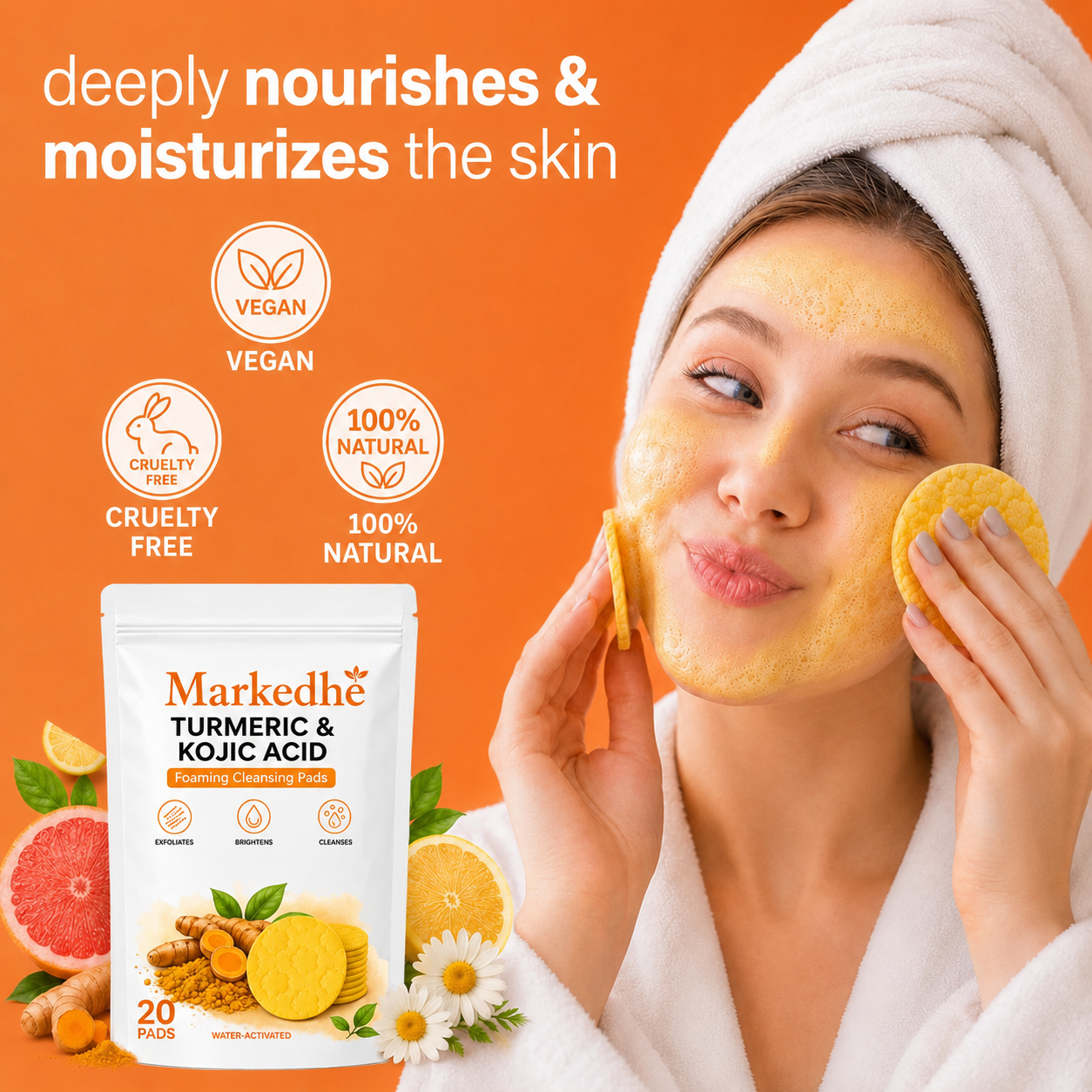 🔥Last Day 68% OFF-Markedhe Turmeric Kojic Glow Pads
