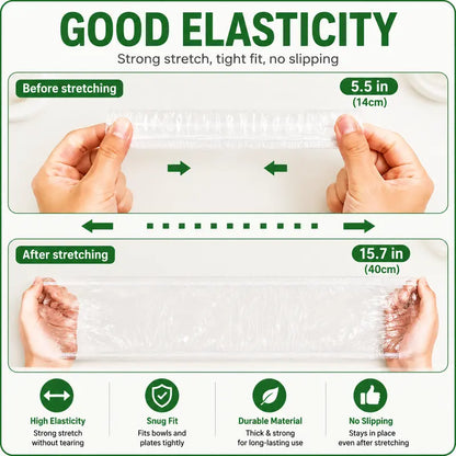 100PCS Disposable Stretch Food Covers for Bowls & Plates🥡