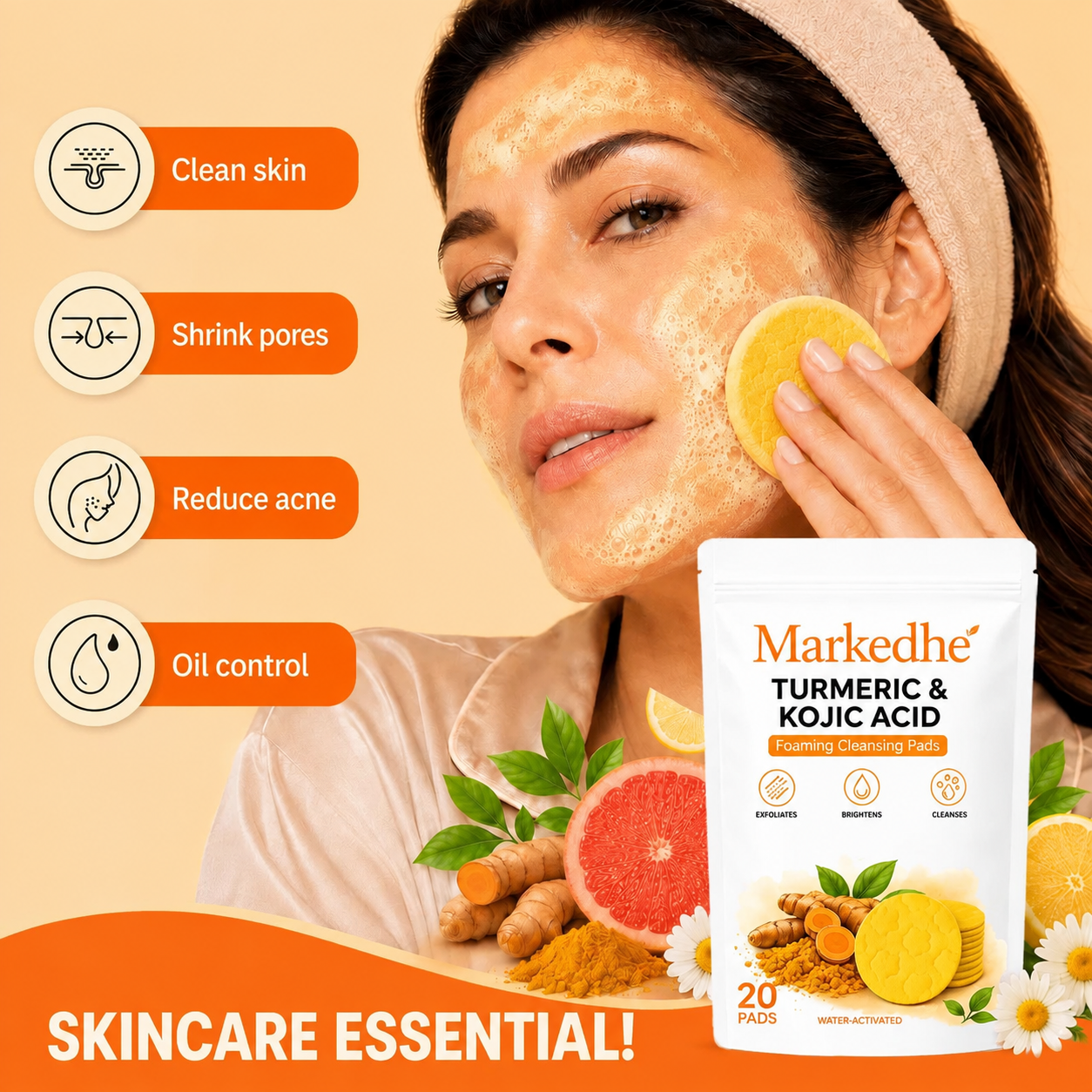 🔥Last Day 68% OFF-Markedhe Turmeric Kojic Glow Pads