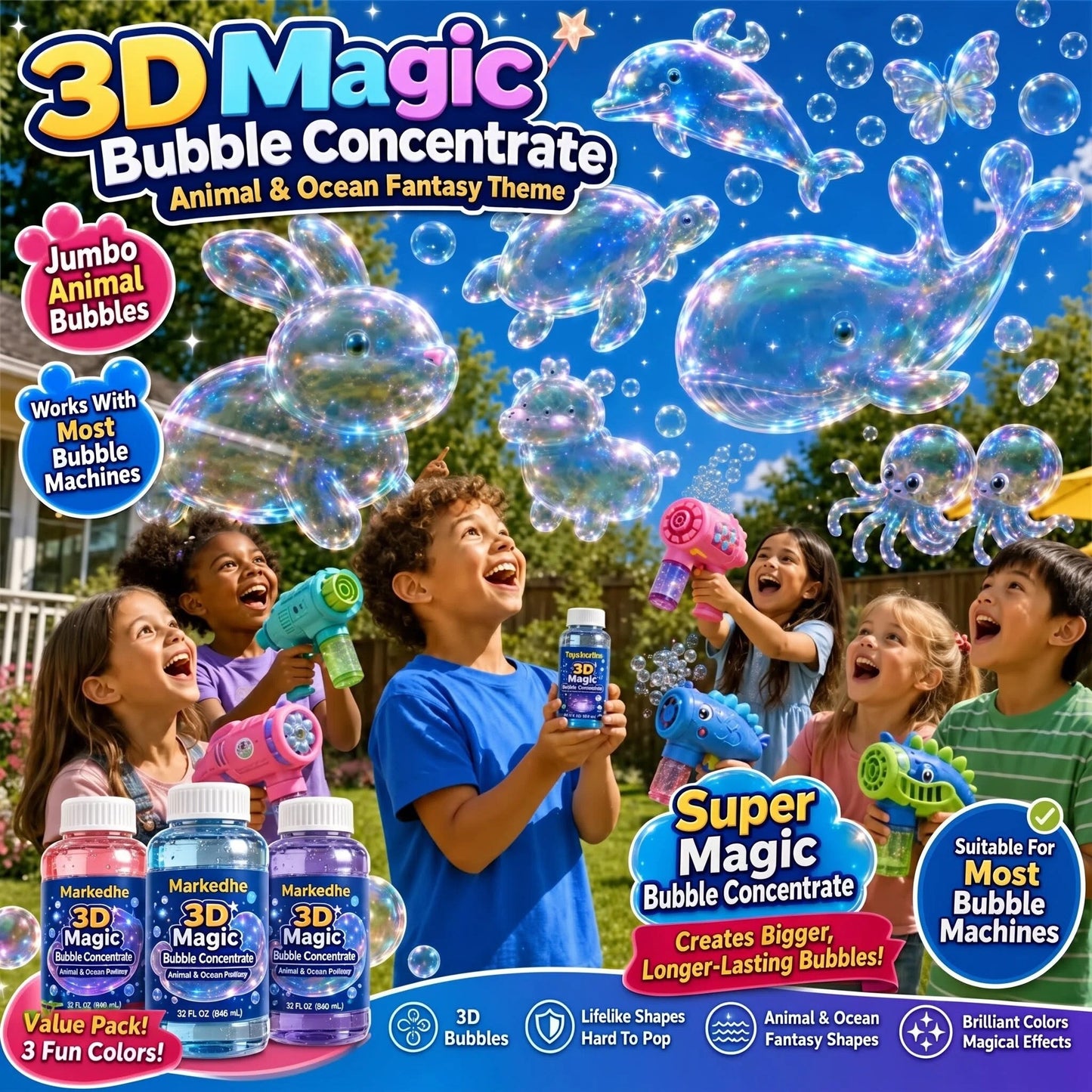 Markedhe Super 3D Magic Bubble Concentrate —— Animal & Ocean Fantasy Theme