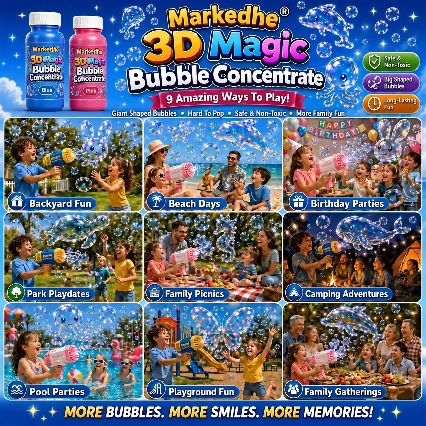 Markedhe Super 3D Magic Bubble Concentrate —— Animal & Ocean Fantasy Theme